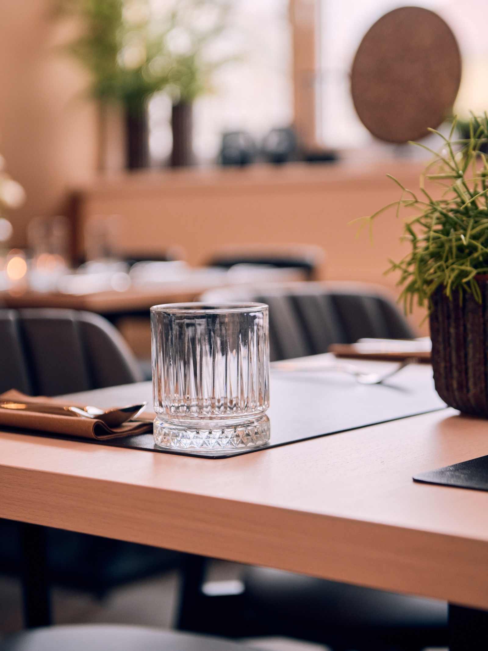 Elegáns pohár részlet az étteremben